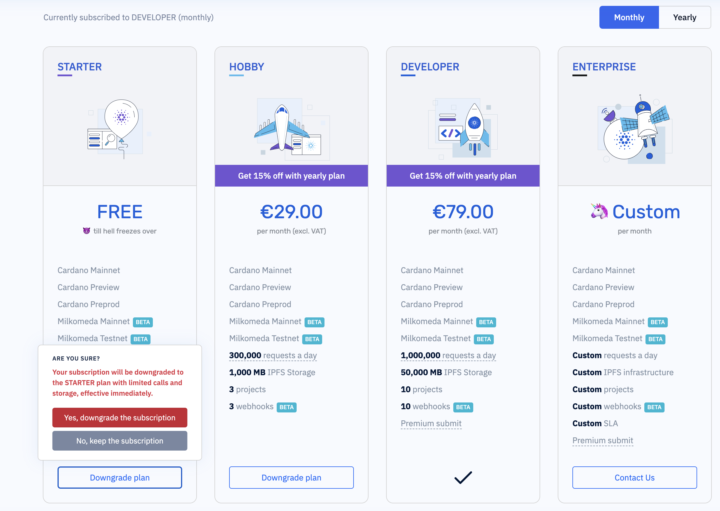 Blockfrost.io plans