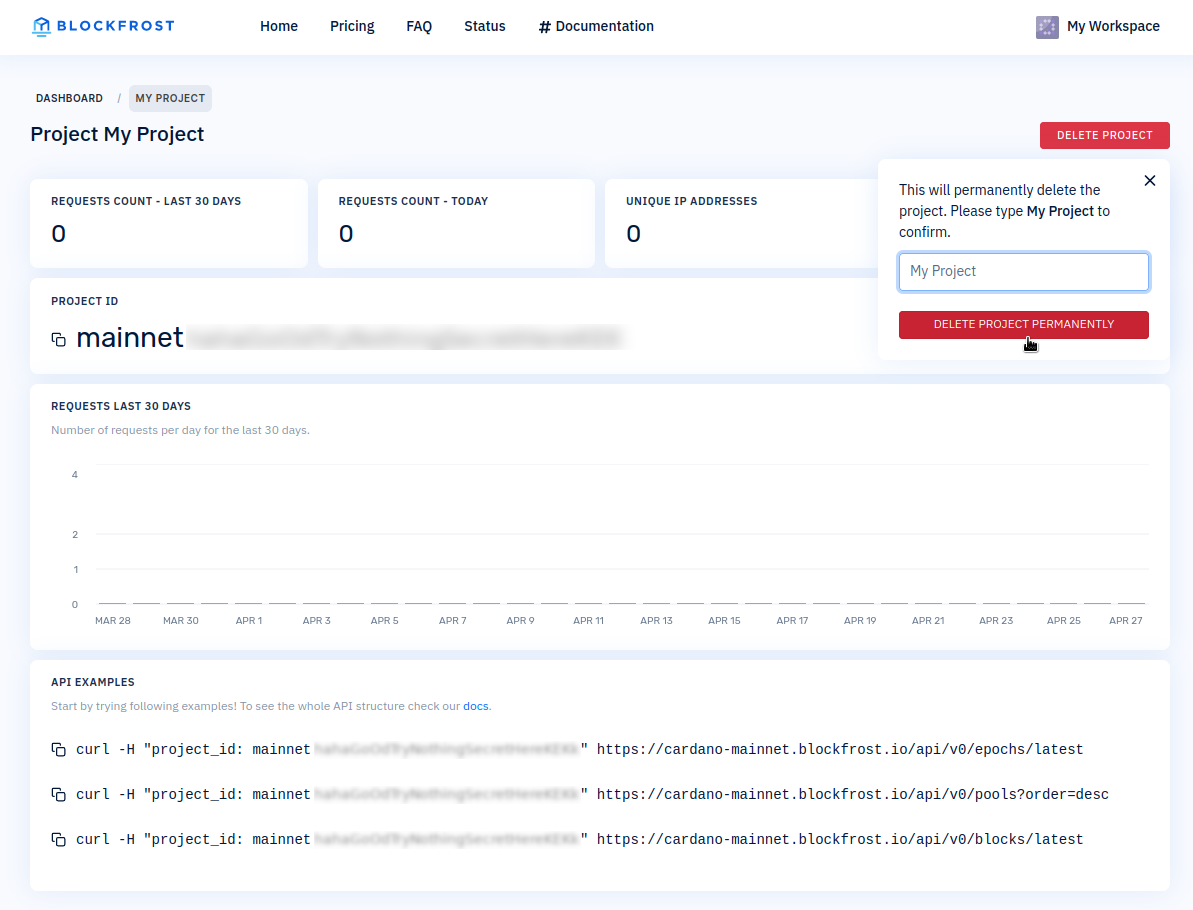 Blockfrost.io plans