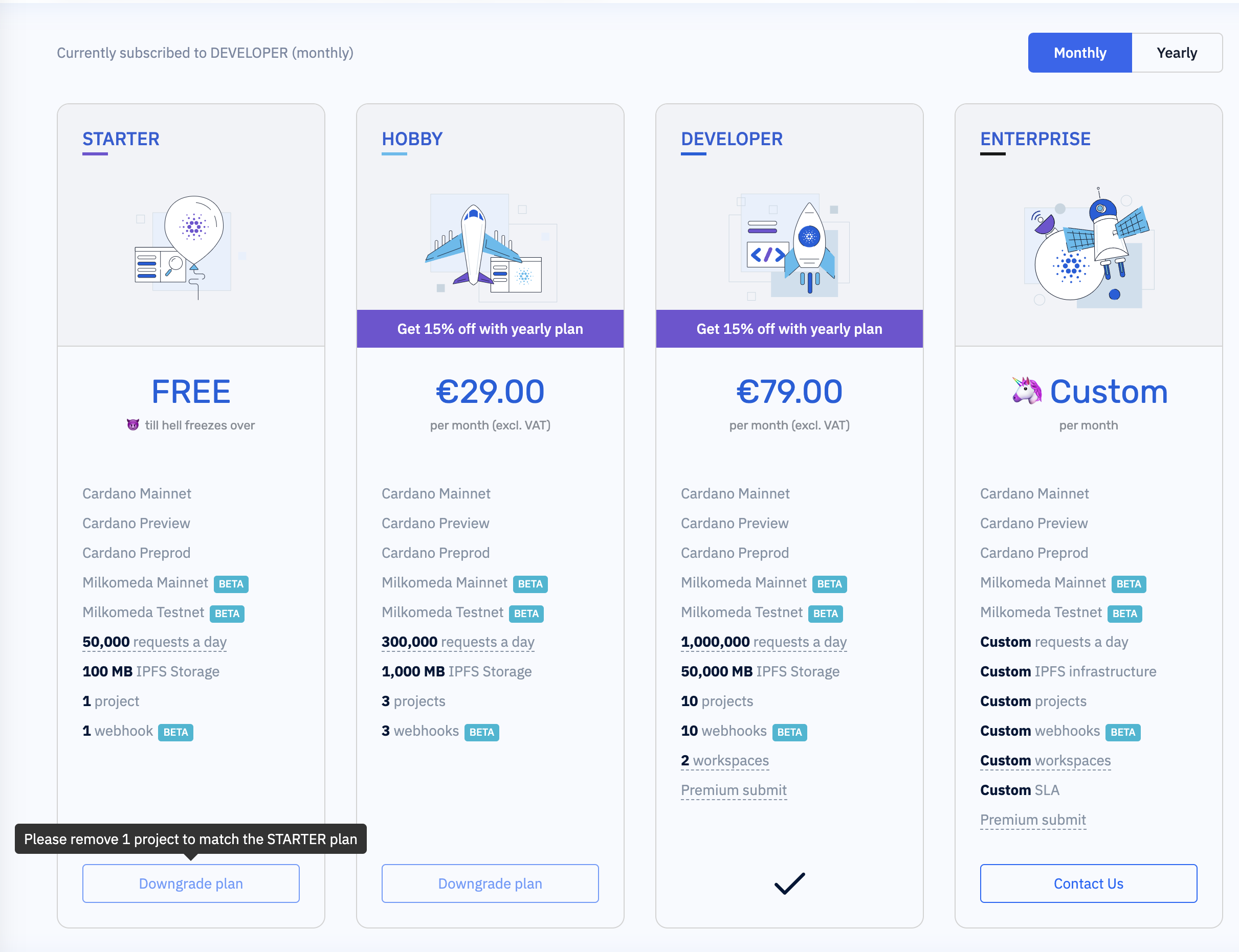 Blockfrost.io plans